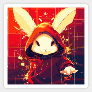 Futuristic bunny rabbit portrait Sticker